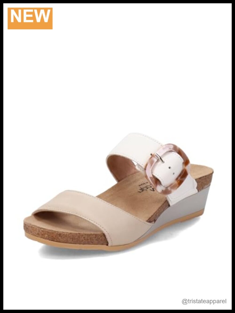 Women's Kingdom Sandal Leather Suede Cork Wedge Buckle Casual